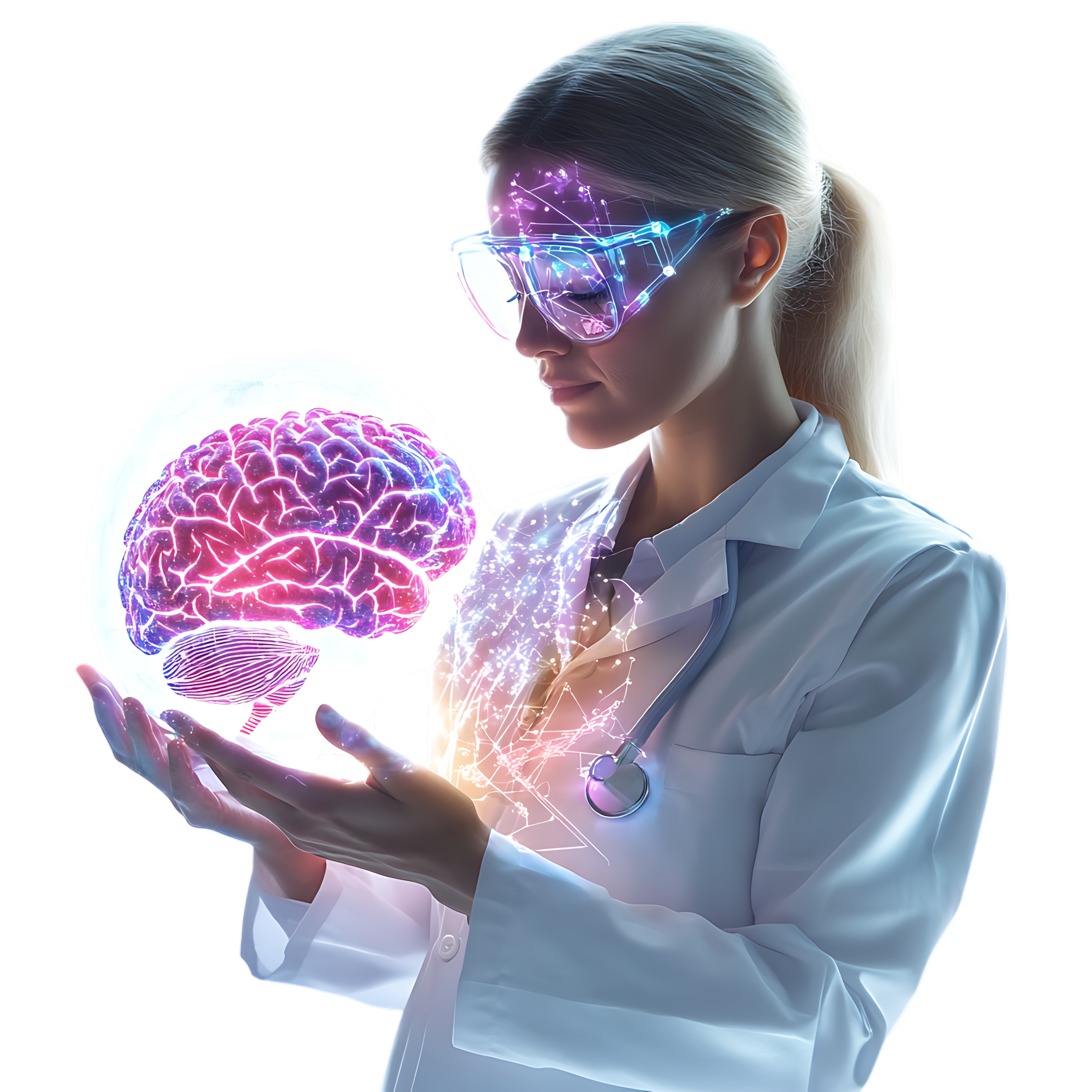 Doctora utilizando tecnología médica