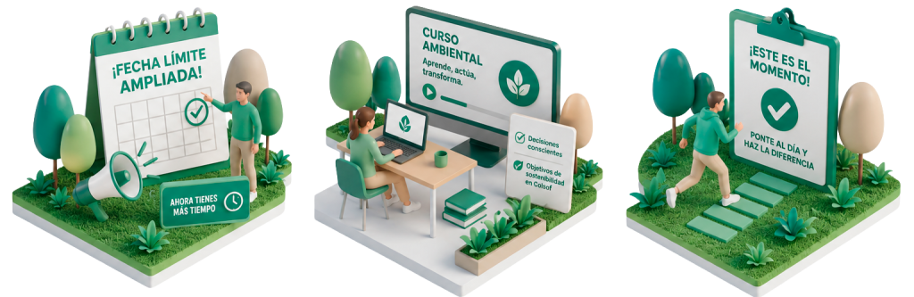 ¡Buenas noticias! Ampliamos el plazo para terminar tu curso ambiental